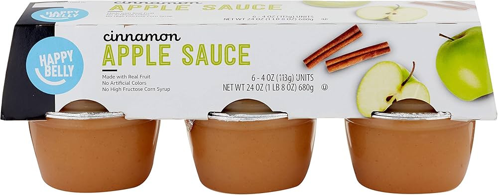 Amazon Brand - Happy Belly Cinnamon Apple Sauce, 4 ounce (Pack of 6) | Amazon (US)
