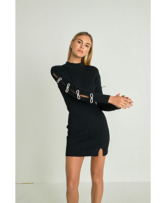 Women's Rhinestone Bow Knit Dress | Macy's