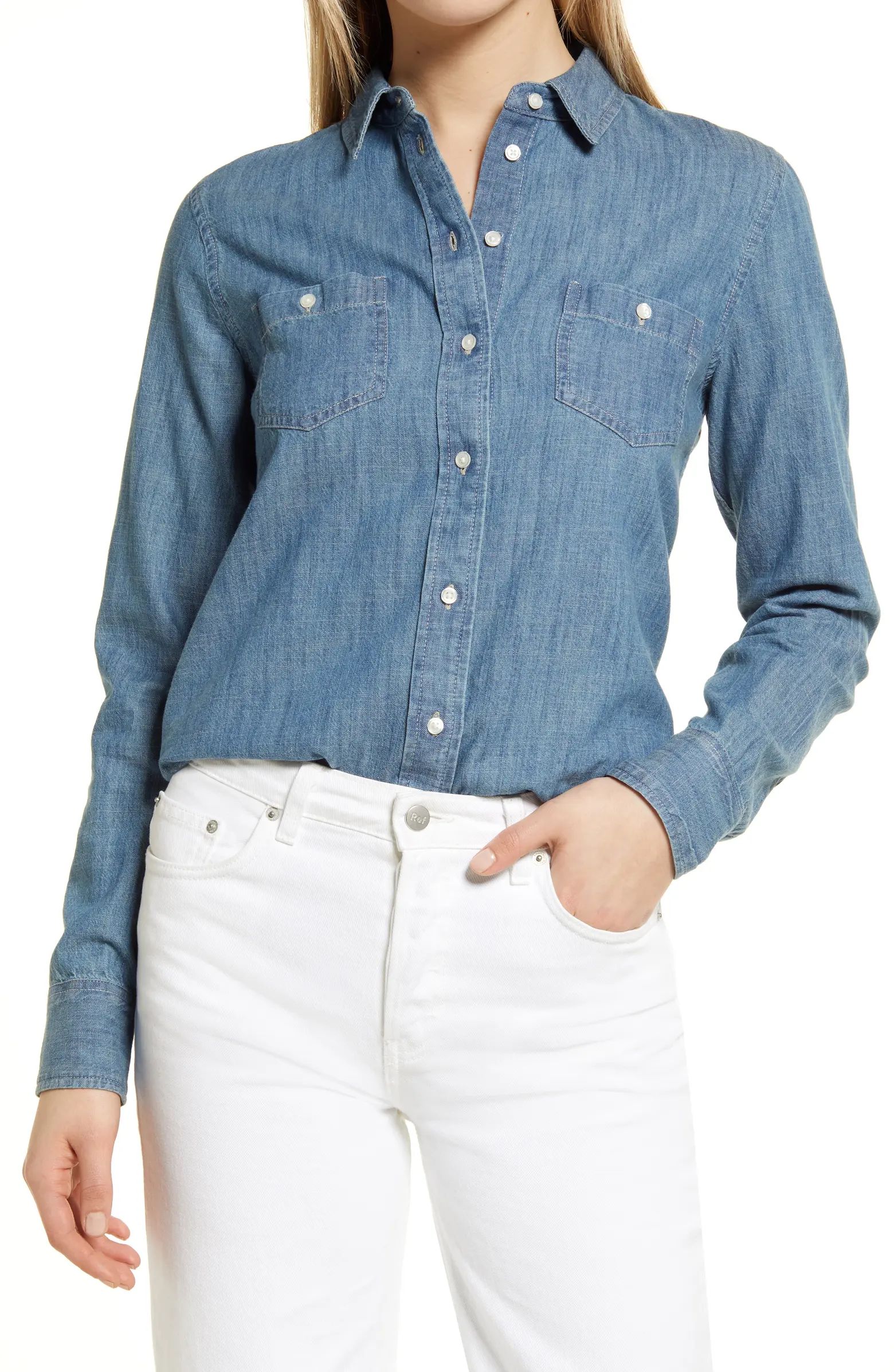 Nordstrom Cotton Chambray Button-Up Shirt | Nordstrom | Nordstrom