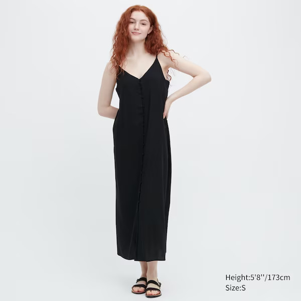 Button Down Camisole Flare Dress | UNIQLO (US)