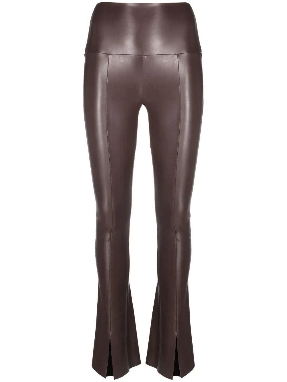 Norma Kamali polished-finish Flared Leggings - Farfetch | Farfetch Global