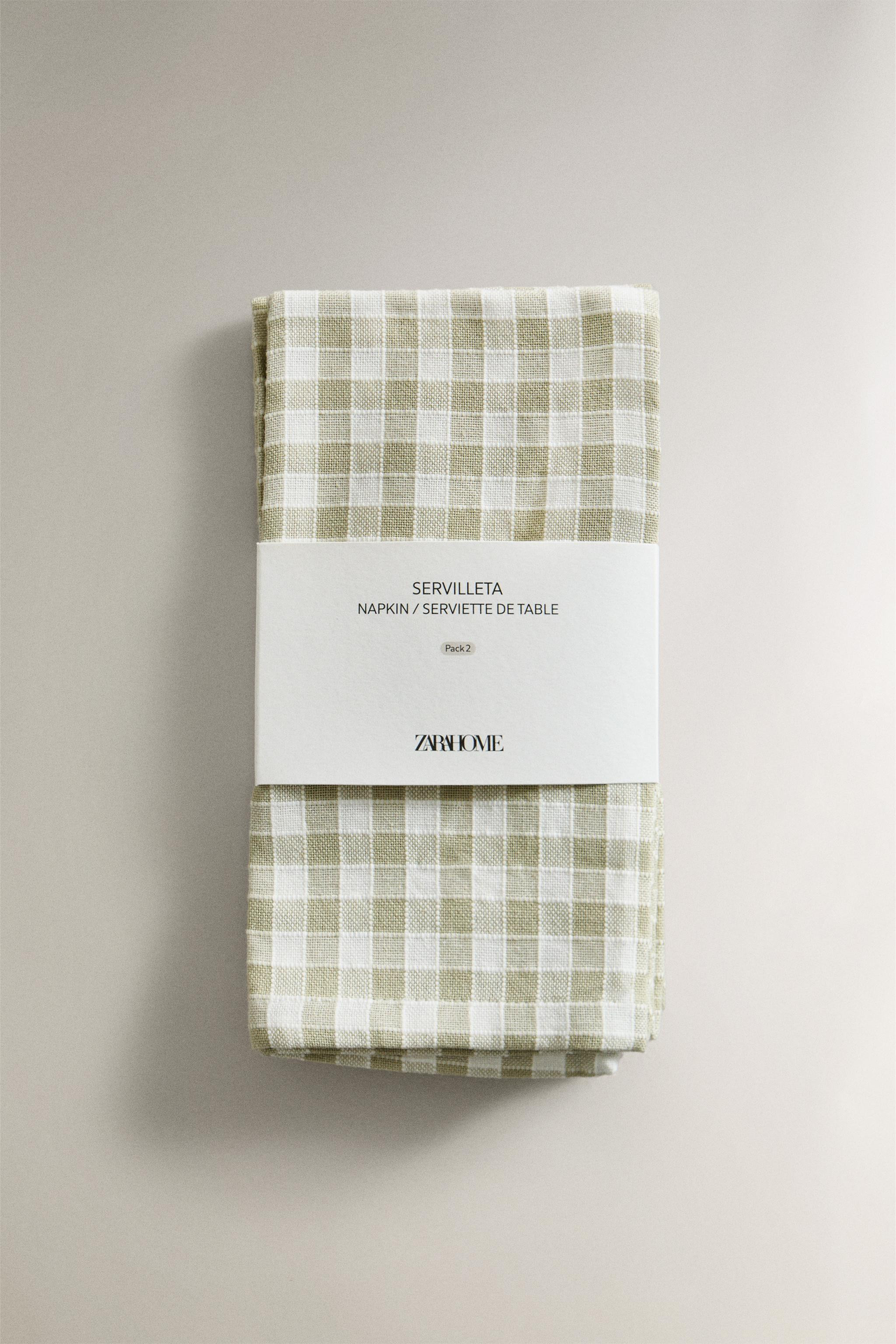 GINGHAM COTTON NAPKINS (SET OF 2) | Zara US