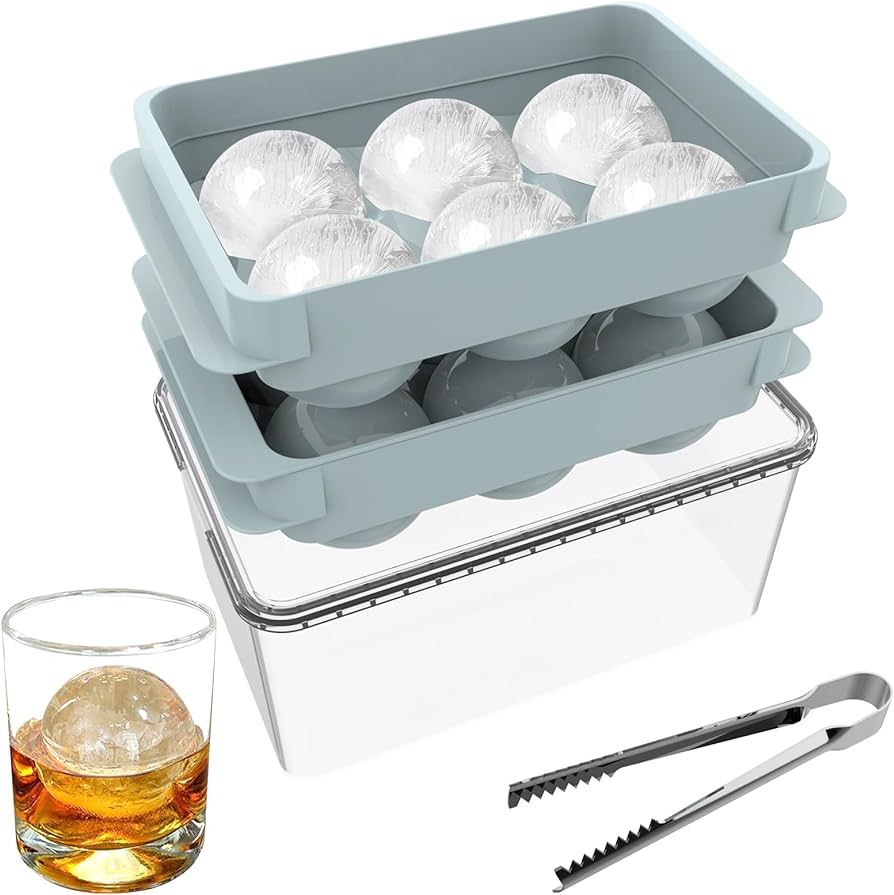 ITWIST Large Ice Cube Molds, 2 INCH Space-saving Whiskey Ice Mold, 2 Pack Whiskey Ice Cube Molds ... | Amazon (US)