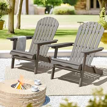 Idzo Outdoor Adirondack Chair Set of 2, Pre-Assembled Backrest, Patio Furniture Set, Outdoor Furn... | Amazon (US)