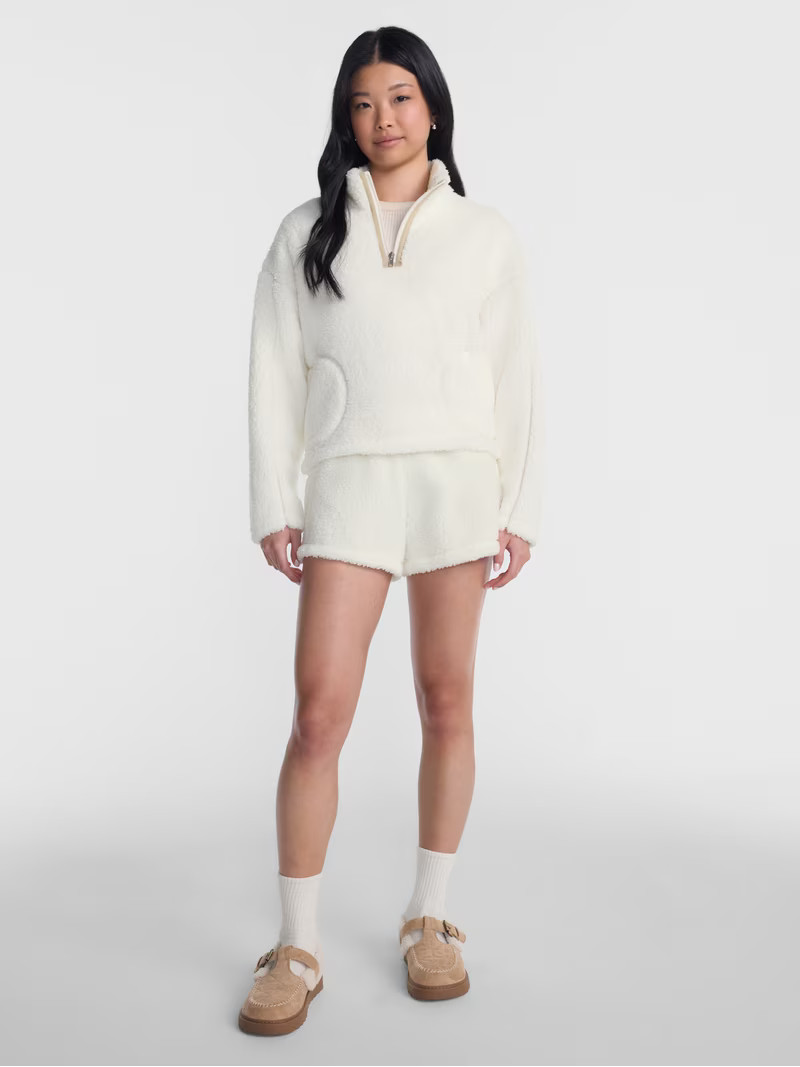 No Boundaries Faux Shearling Plush Shorts, 2.5'' Inseam, Women's XXS-XXL | Walmart (US)