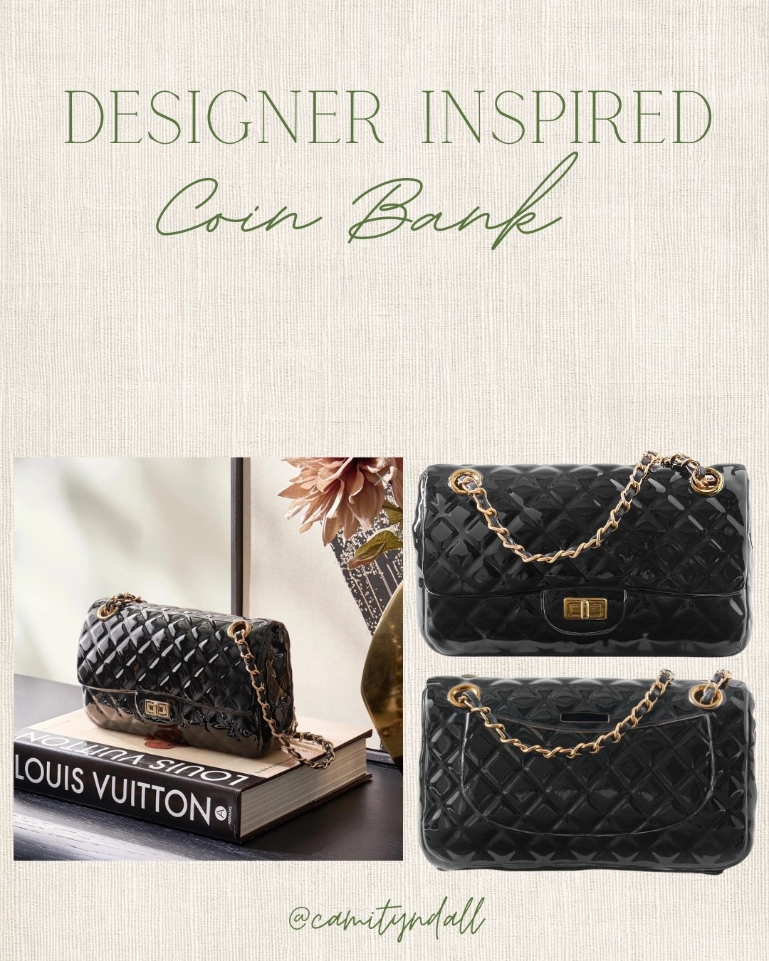 Designer Inspired Handbag Coin Bank ✨🖤 | Chanel | Designer | Handbag 

#LTKHome #LTKFindsUnder100 #LTKdayinmylife