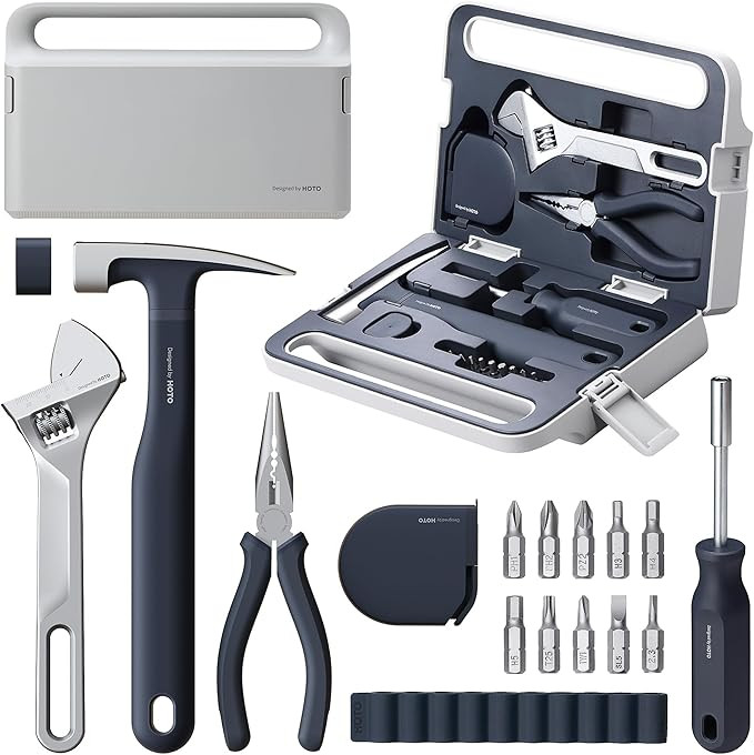 HOTO 16-Piece Home Tool Kit, Basic Hand Tool Set with Storage Box – Includes Screwdriver, Wrenc... | Amazon (US)