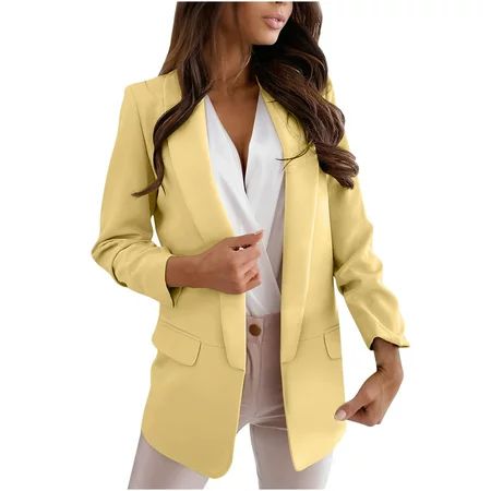 KEJIG Winter Coat for Women Women s Jacket Womens Ladies Solid Turn Down Collar Long Sleeve Outerwea | Walmart (US)