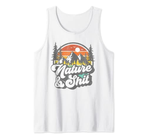 Nature and Shit Funny Hiking Camping Hiker Camper RV Gift Tank Top Small | Amazon (US)