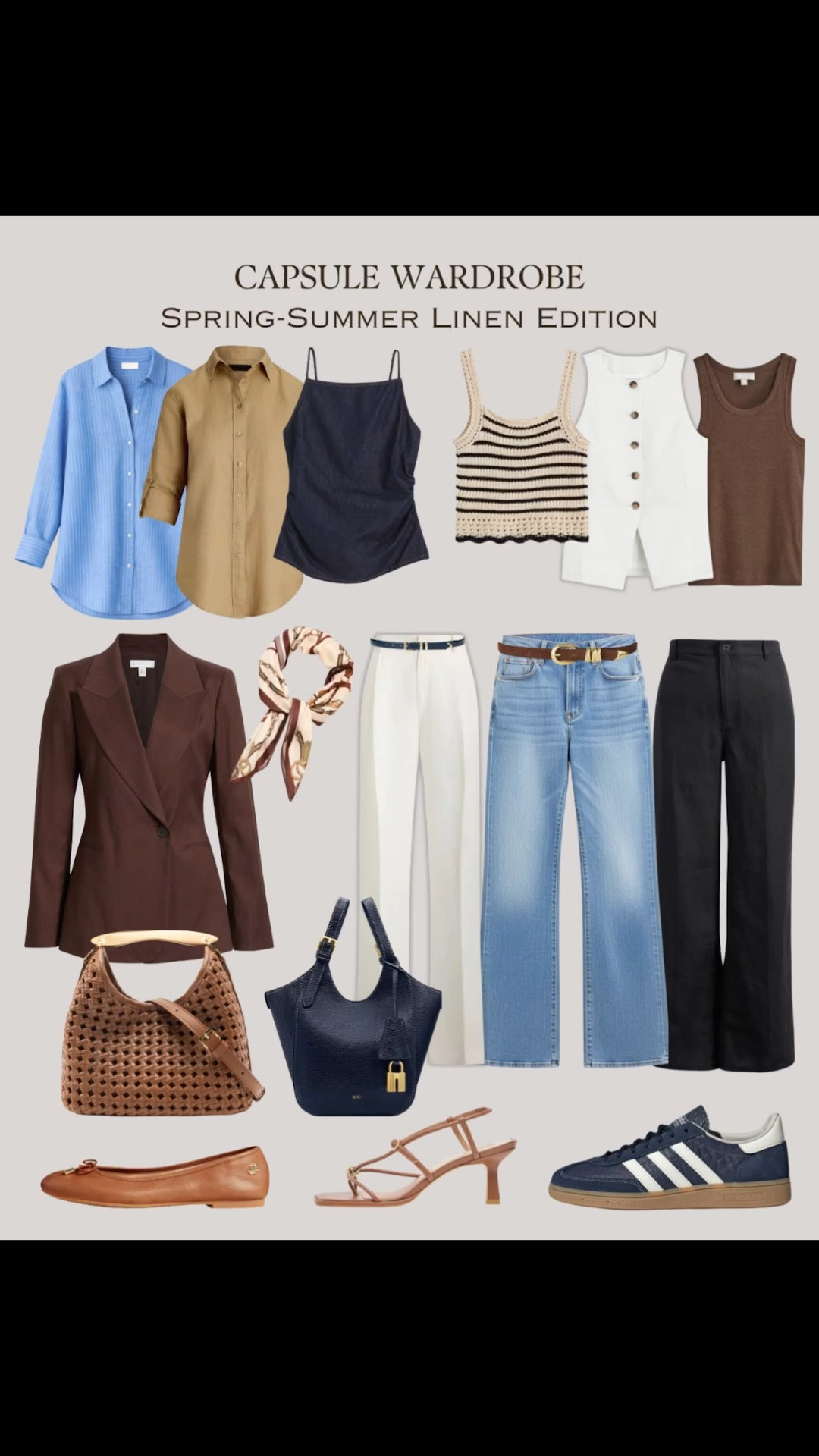 Spring Summer Capsule!🌸☀️ Build 40+ effortless looks from this thoughtfully curated edit featuring breathable linen staples—like lightweight linen pants, a blazer, and easy shirts perfect for layering.✨ Designed to help you navigate warm days and breezy evenings with ease, keeping every outfit light, versatile, and polished.