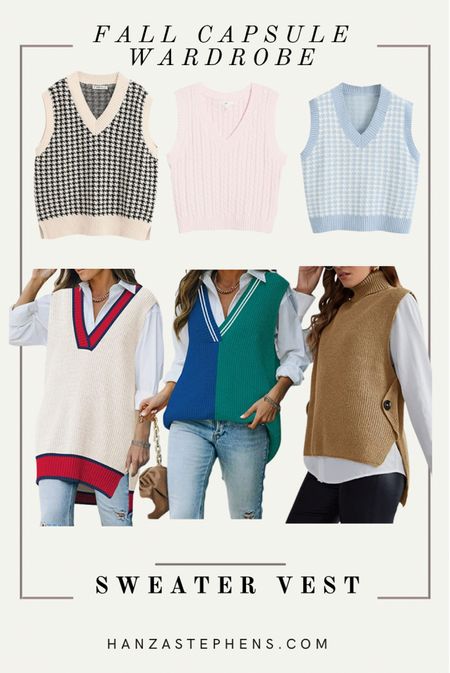 Sweater vests for fall
Fall capsule wardrobe 

A good sweater vest is sleeveless, making it an amazing transition piece from the heat into the breezy fall months. It can be worn with shorts when entering the fall, and then used as a (yes, I’m going to use the word again) layer throughout the fall and into the winter. 

#LTKstyletip #LTKunder50 #LTKSeasonal