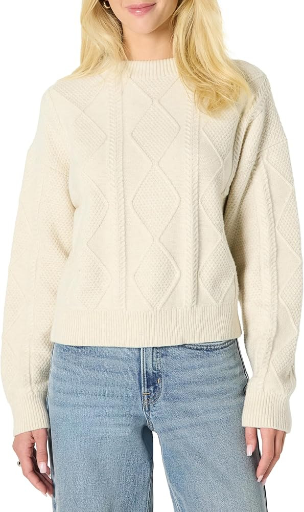 Amazon Essentials (Demi's Pick) Women's Relaxed-Fit Cable Crewneck Sweater | Amazon (US)