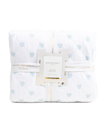 Cotton Embroidered Hearts Quilt Set | Polyester/Cotton | Marshalls