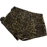 American Retro Low-rise Design Leopard Print Denim Shorts Women Summer | AliExpress UK