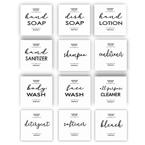 Minimalist Hand Soap Labels, Modern dish soap, Hand lotion stickers, Waterproof labels, Kitchen O... | Amazon (US)