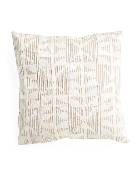20x20 Cotton And Linen Blend Pillow With Velvet Back | TJ Maxx