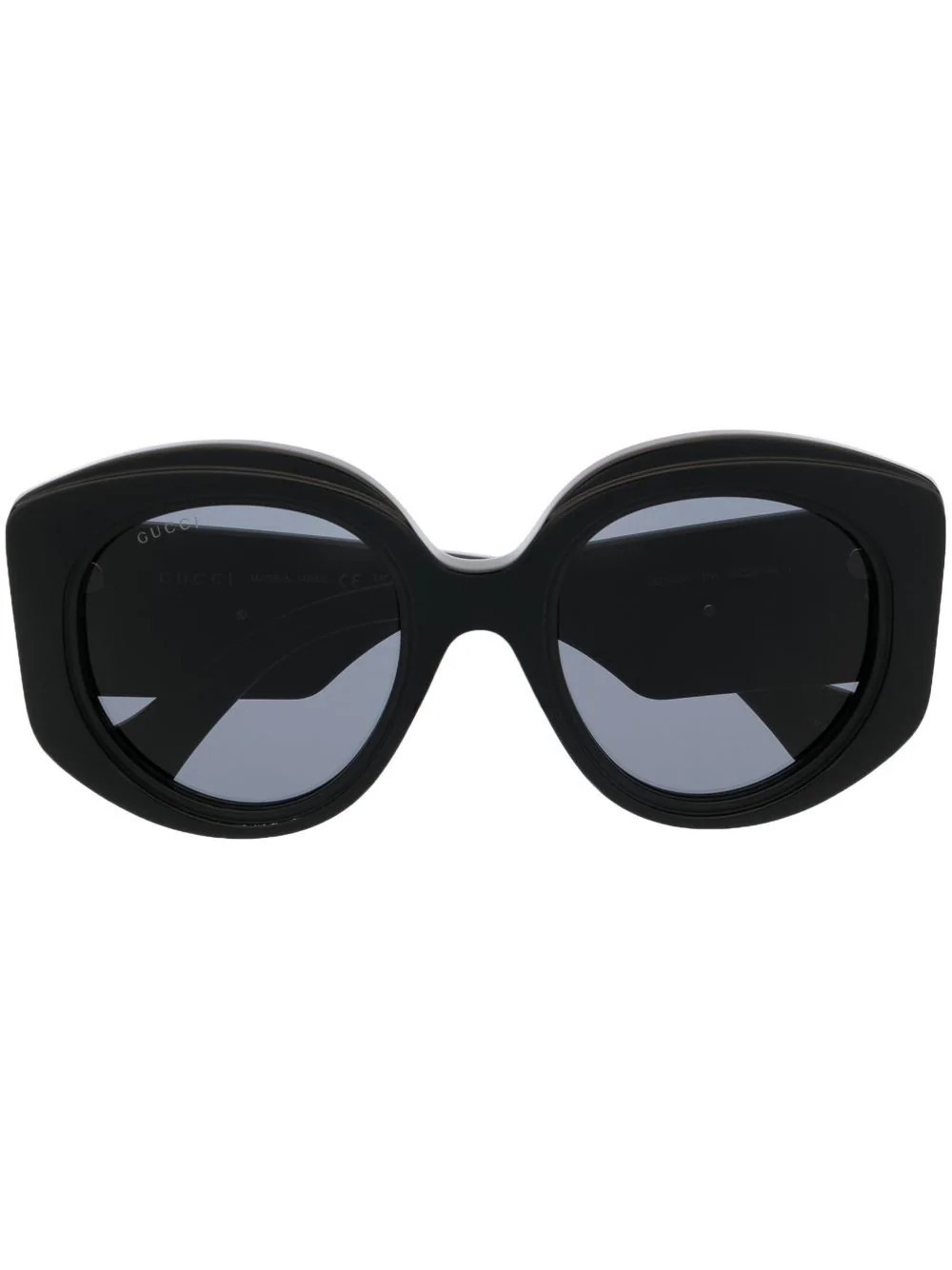 Gucci Eyewear Interlocking-G round-frame sunglasses - Black | Farfetch Global
