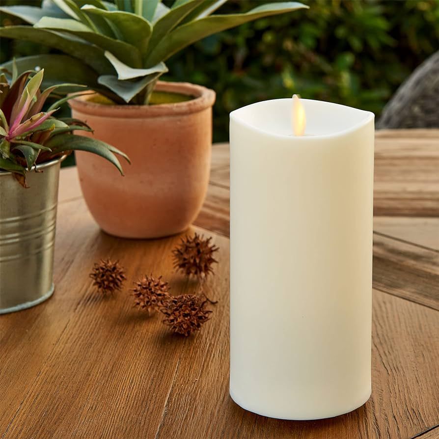 Luminara Realistic Artificial Moving Flame Outdoor Pillar Candle - Moving Flame LED Battery Opera... | Amazon (US)