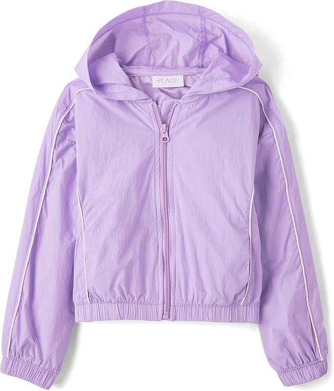 The Children's Place Girls' Active Long Sleeve Contrast Windbreaker Jacket | Amazon (US)