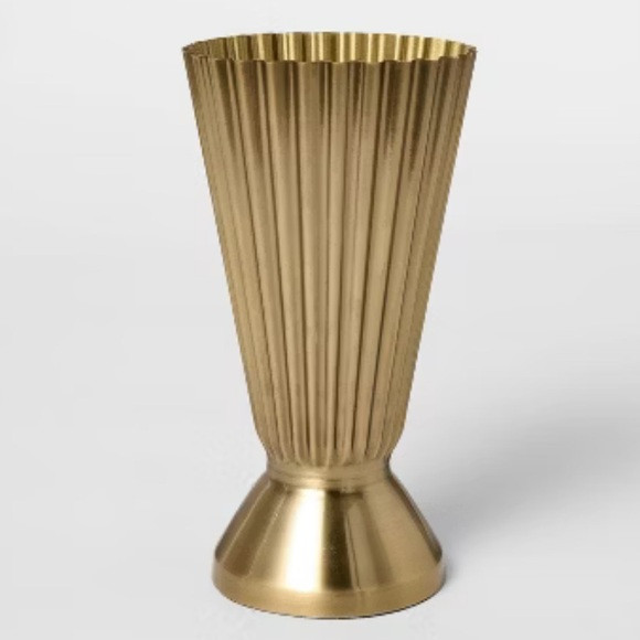 STUDIO MCGEE NWT antiqued metal trophy vase -gold -9.5” | Poshmark