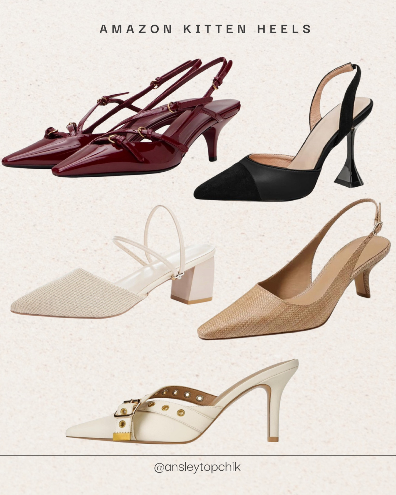 All my fav kitten heels under $55

Kitten heels, Amazon kitten heels, office fits, work shoes, cute heels, pointed toe heels, black kitten heels, maroon kitten heels, business casual, chic fashion 

#LTKFindsUnder50 #LTKStyleTip #LTKWorkwear