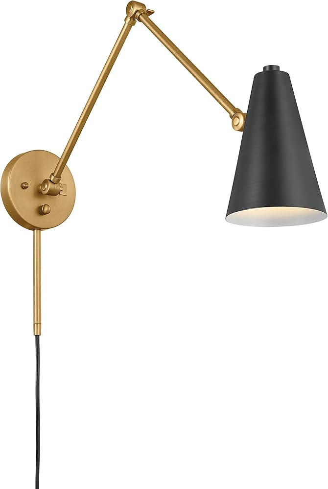 Kichler, Sylvia 1 Light Wall Sconce in Black and Natural Brass, 52486NBRB | Amazon (US)