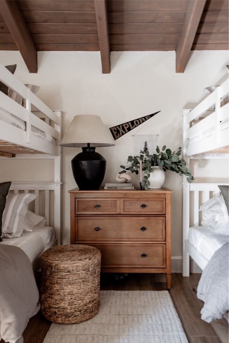 Shop our lake house bunk room! These bunk beds are a great price (on sale now!) and amazing quality 👍🏼

#bedroom #nightstand #airbnb #kid #bunkroom

#LTKhome #LTKsalealert #LTKfamily