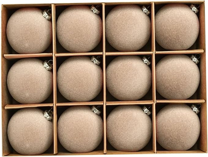 Maritown Velvet Christmas Ornaments Balls 12 Pcs 2.4 Inches Flocked Plastic Shatterproof Xmas Bal... | Amazon (US)