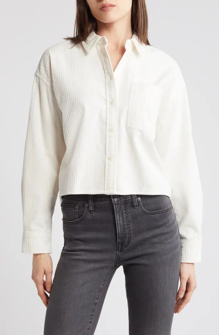 Variegated Corduroy Button-Up Shirt | Nordstrom