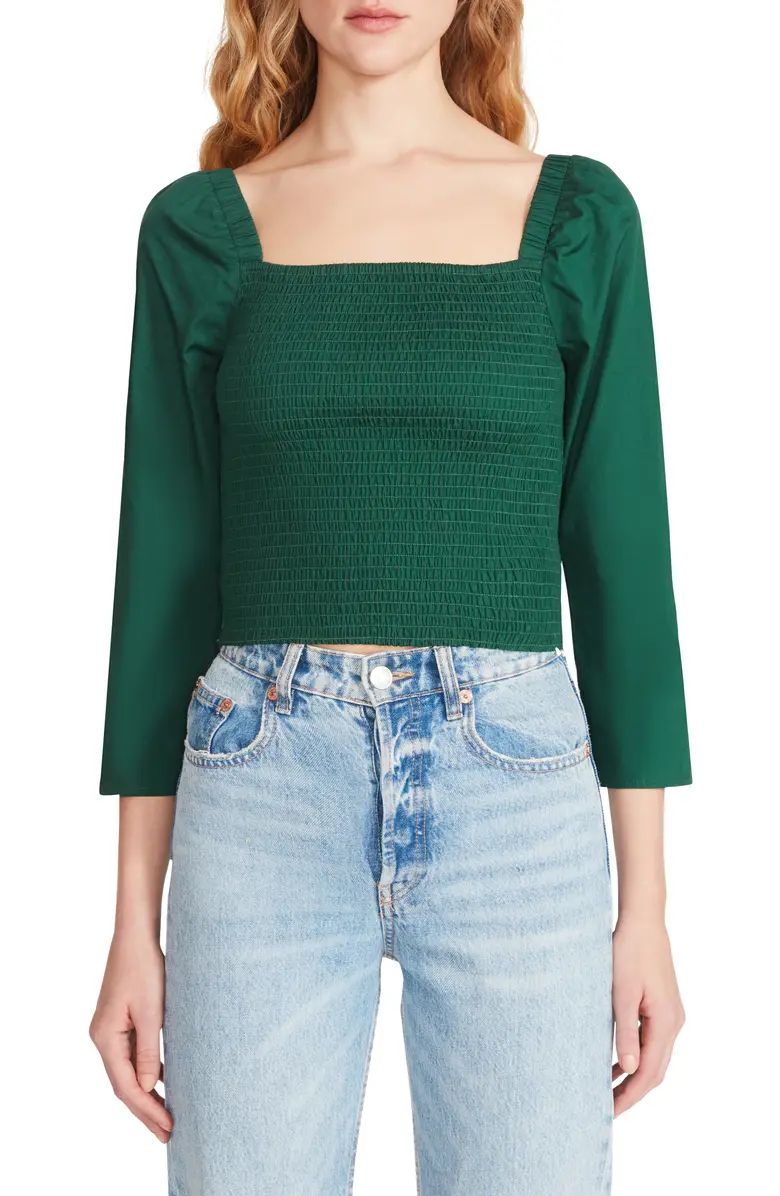 Sleeve Me Alone Smocked Puff Sleeve Cotton Top | Nordstrom