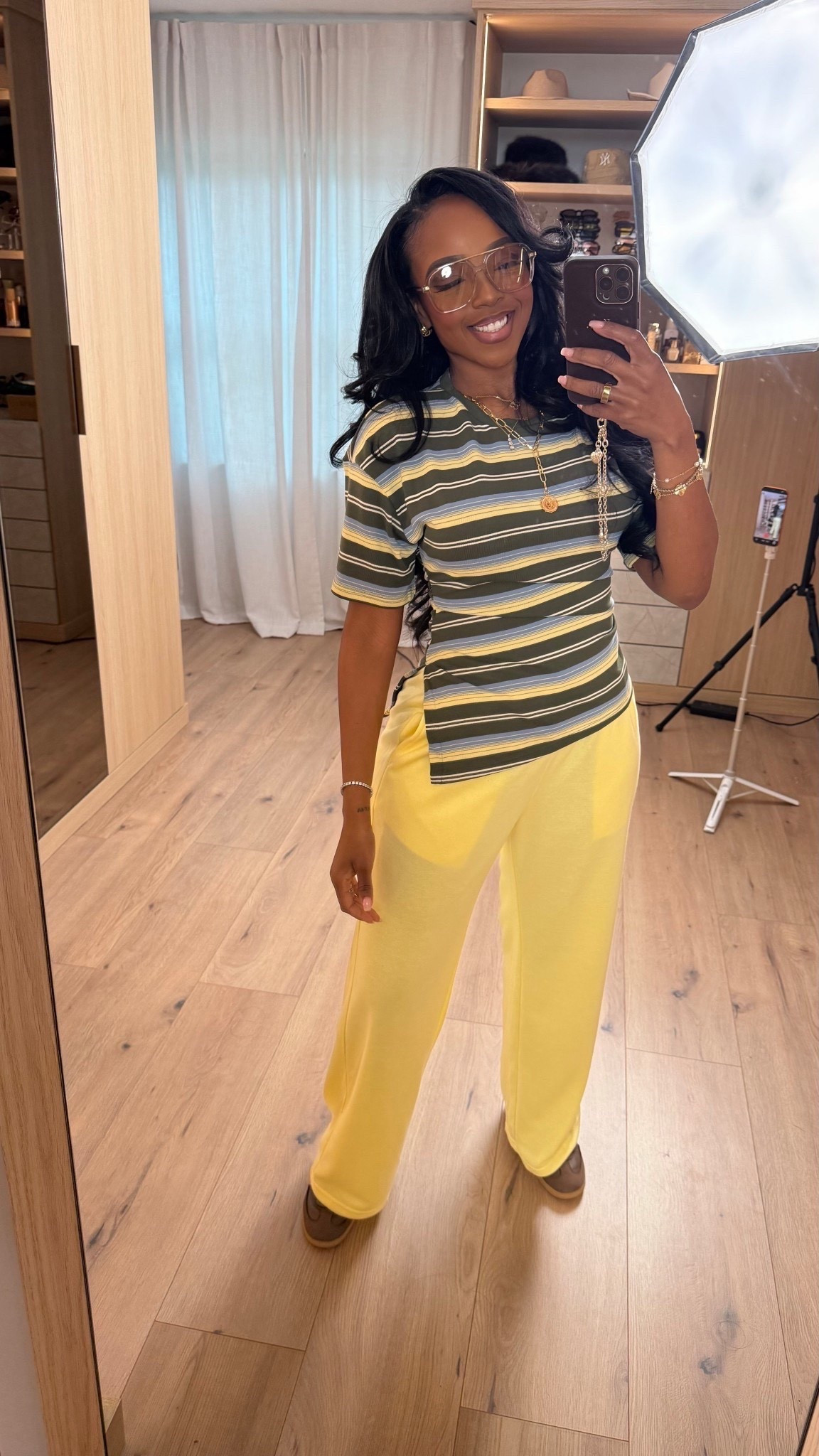 This is the kind of outfit that feels fun, effortless, and surprisingly versatile. Bright color paired with an easy striped top keeps the look relaxed but still pulled together — a great example of mixing statement pieces with everyday staples so your cost per wear stays low.

Each piece works on its own and restyles easily with denim, neutrals, or layered under jackets, making this a smart long-term shopping strategy instead of a one-time wear.

Perfect for casual days, weekend errands, travel days, lunch dates, or laid-back outings where comfort still matters.

📏 Sizing:
Top: Small  
Pants: Small  
Shoes: True to size  
Accessories: One size  
Height 5'4" | 138 lbs | Bust 34D | Waist 27" | Hips 40"

This look includes colorful pants, a classic striped tee, everyday accessories, and casual footwear that transitions seamlessly between seasons.

Tap to get details.

Follow me on Instagram and YouTube @kirasfashionfinds 

#LTKPetite #LTKootd