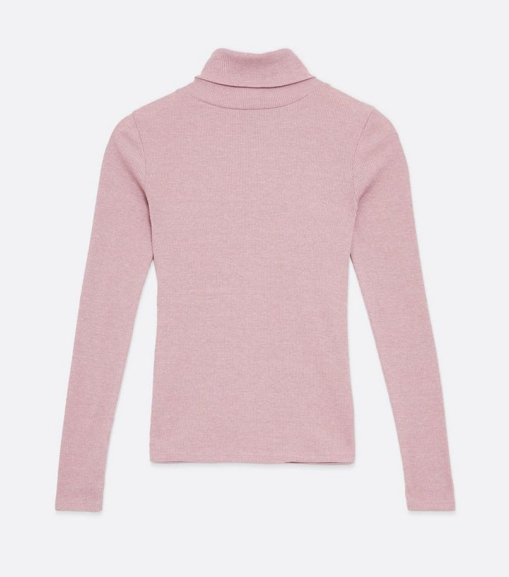 Pale Pink Ribbed Long Sleeve Roll Neck Top
						
						Add to Saved Items
						Remove from Save... | New Look (UK)