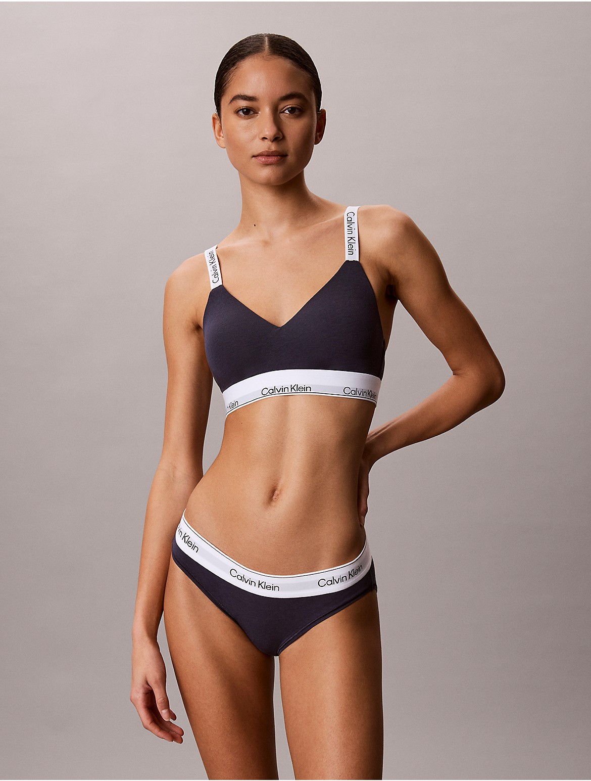 Calvin Klein Women's Icon Cotton Modal Lightly Lined Bralette - Navy - XS | Calvin Klein (US)