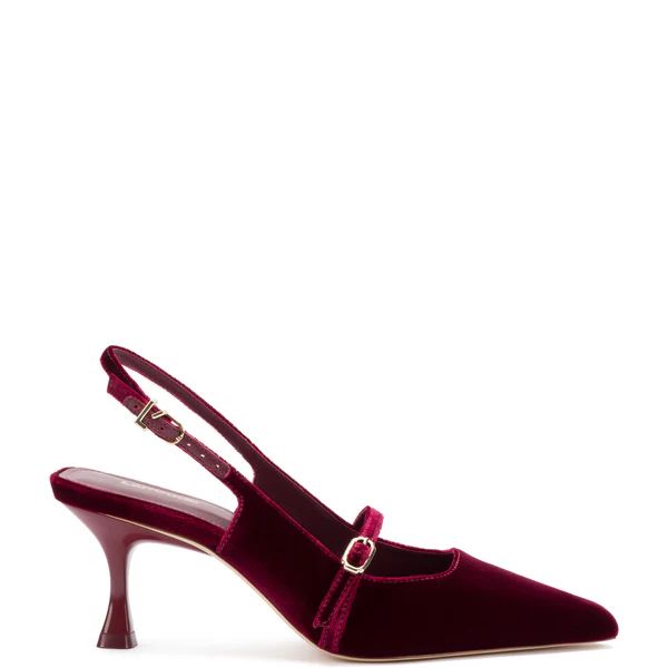 Ines Pump In Wine Velvet | Larroude