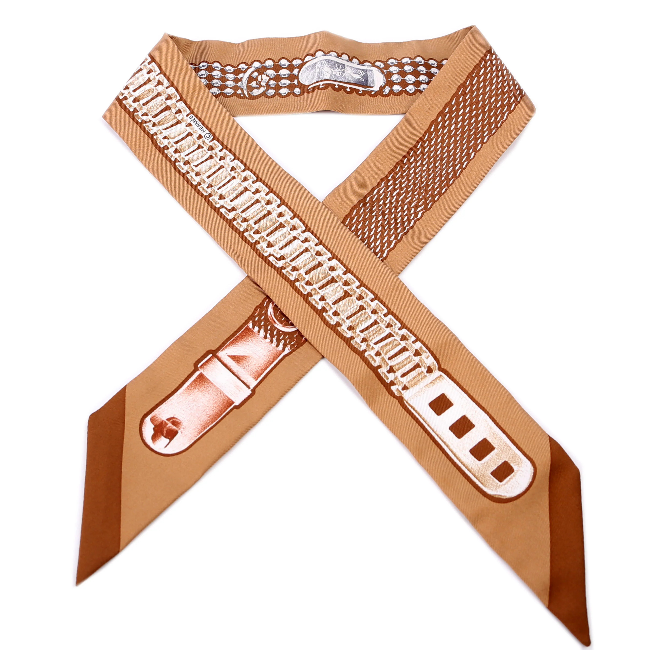 Le Tresor De Medor Twilly Silk Scarf Brown | Keeks Designer Handbags