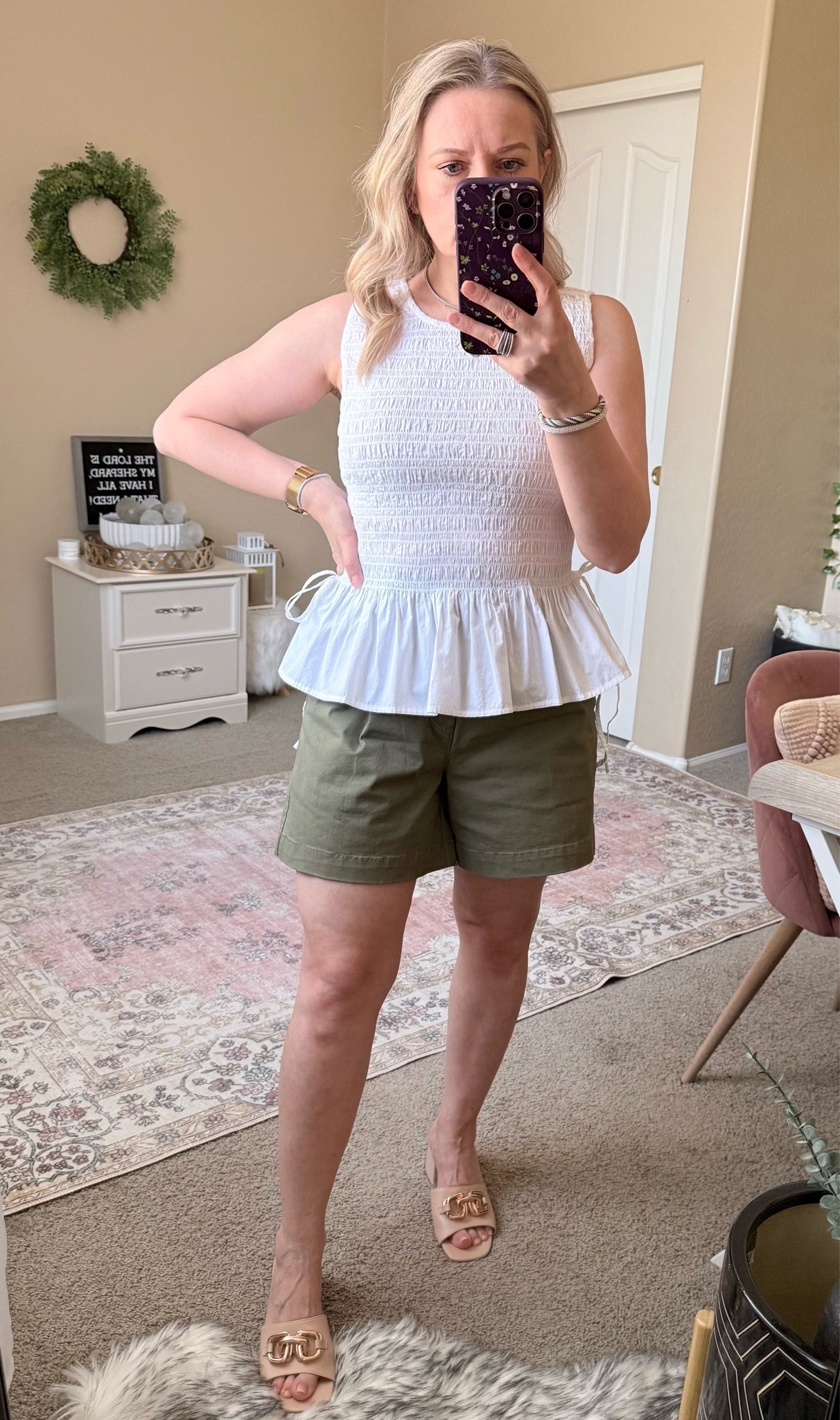 Cute smoked top from Loft on sale. Wearing Xs. Shorts from Amazon in size 4.

#LTKSaleAlert #LTKSeasonal #LTKOver40 #LTKPetite