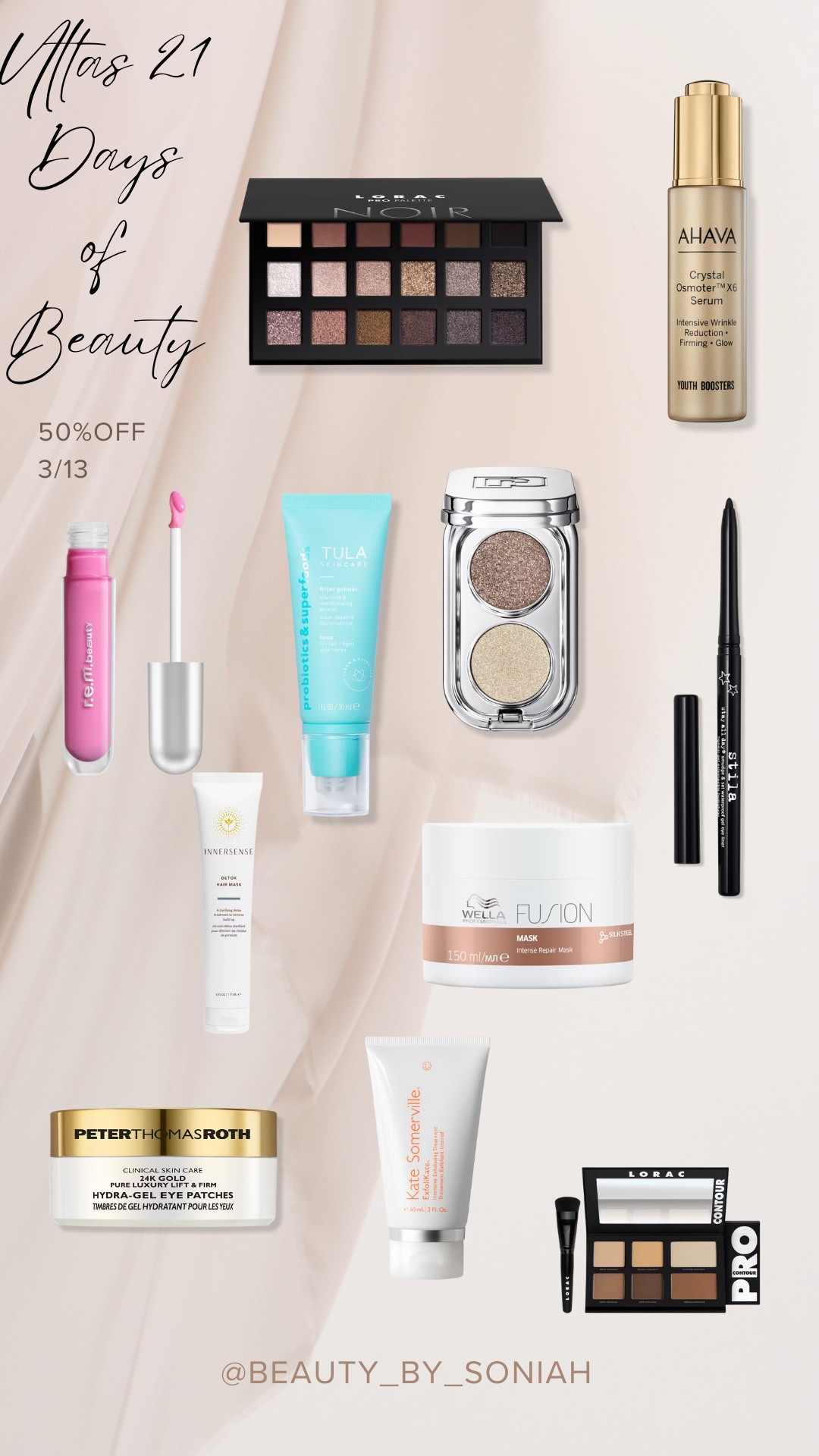 3/13
Ultas beauty deals..
Save 50% off daily 

#LTKBeauty #LTKOver40 #LTKSpringSale