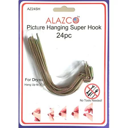 24pc Set ALAZCO Super Hooks - Hang Pictures Mirrors Clocks Wall Art Without Any Tool, Hammer, Nails  | Walmart (US)