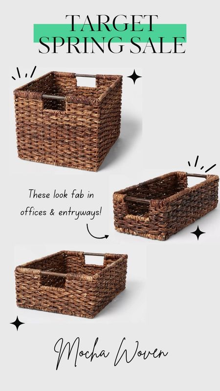 Mocha woven bins are apart of Targets spring sale! 

#LTKsalealert #LTKhome #LTKfamily