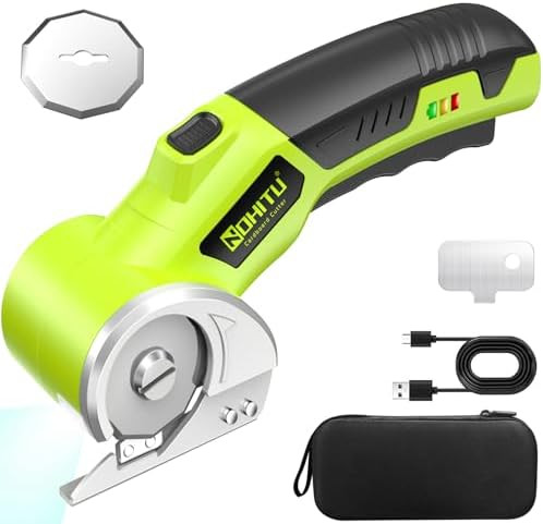 Cordless Electric Scissors: 4V Rechargeable Rotary Cardboard Cutter, 3000mAh Battery, with LED Li... | Amazon (US)