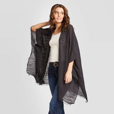 Women's Slub Kimono - Universal Thread™ Black | Target