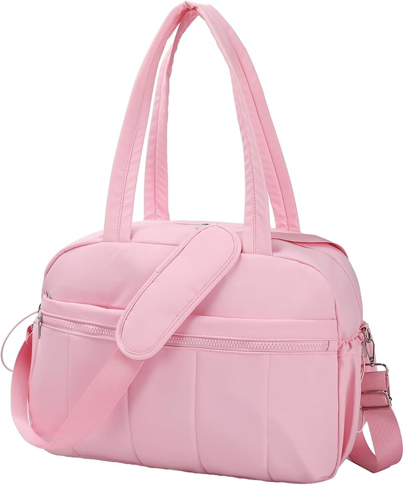 Duffle Bag for Travel, Gym Bag for Women, Small Puffer Tote Carry On Bag, Duffle Weekender Bag wi... | Amazon (US)