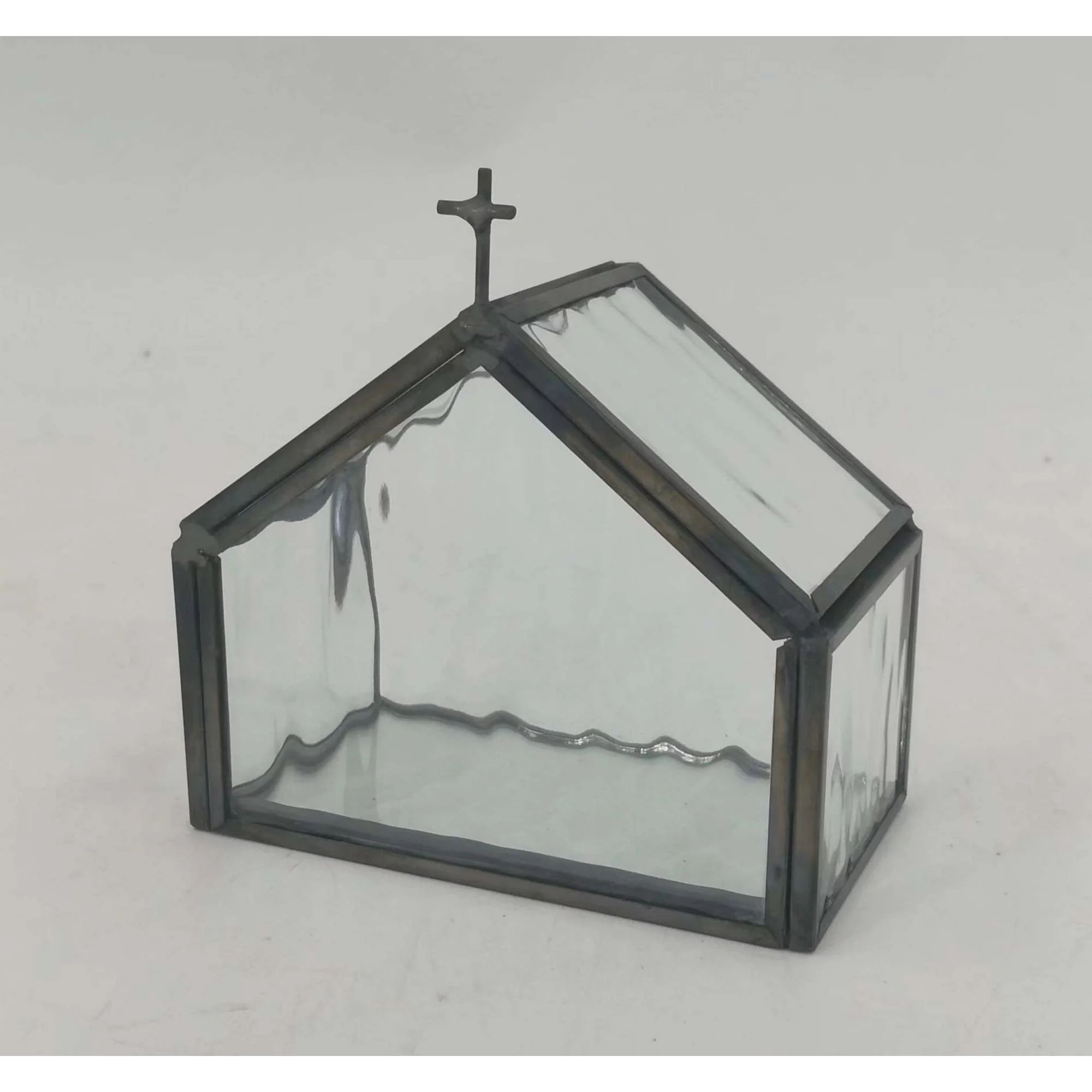 Glass Church Christmas Decoration, Black, 3.9 in, by Holiday Time - Walmart.com | Walmart (US)