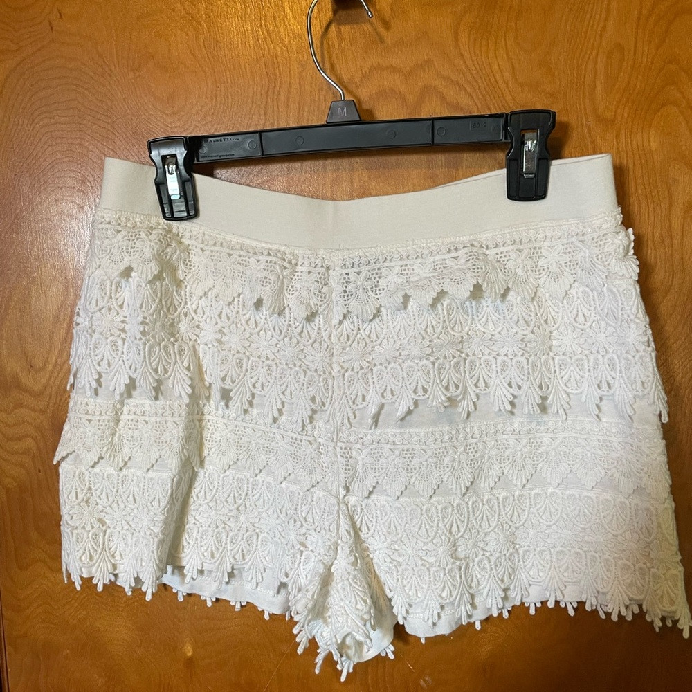 Express White High Waist Lace Shorts | Poshmark