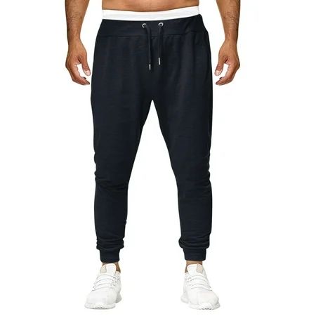 JDEFEG Mens Pants Plush Men Fashion Trouser Pant Solid Color Elastic Sports Trouser Pant Overalls Ca | Walmart (US)