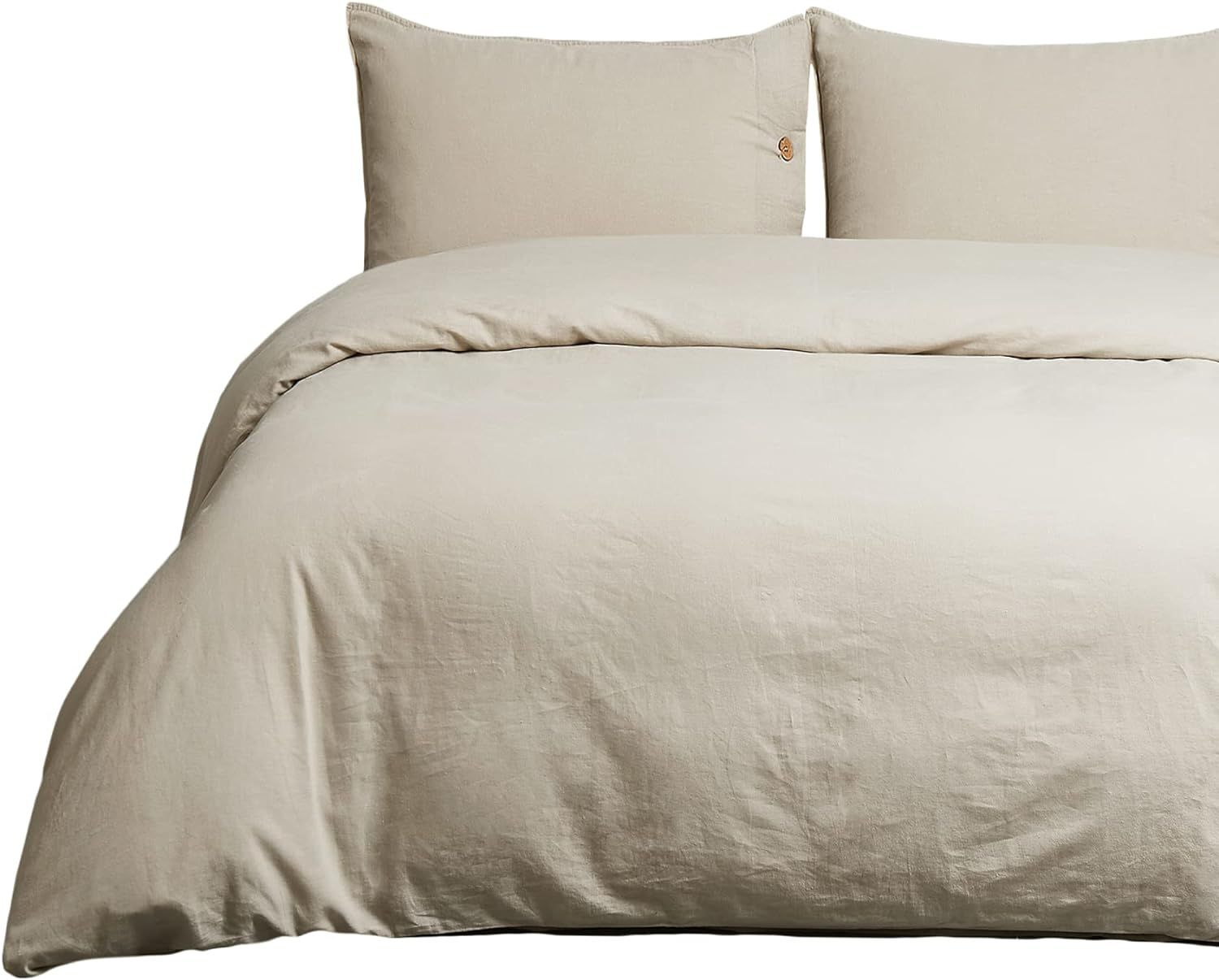 Bedsure Linen Duvet Cover Queen Linen Cotton Blend Duvet Cover Set - 3 Pieces Comforter Cover Set... | Amazon (US)