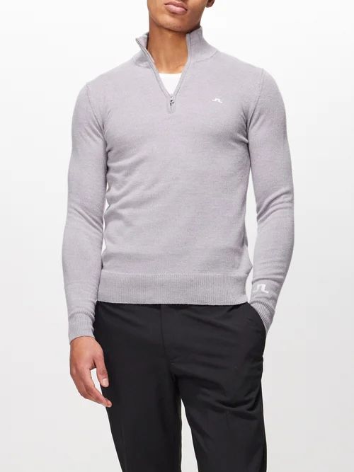 J.lindeberg - Kian Half-zip Wool Golf Sweater - Mens - Grey | Matches (US)