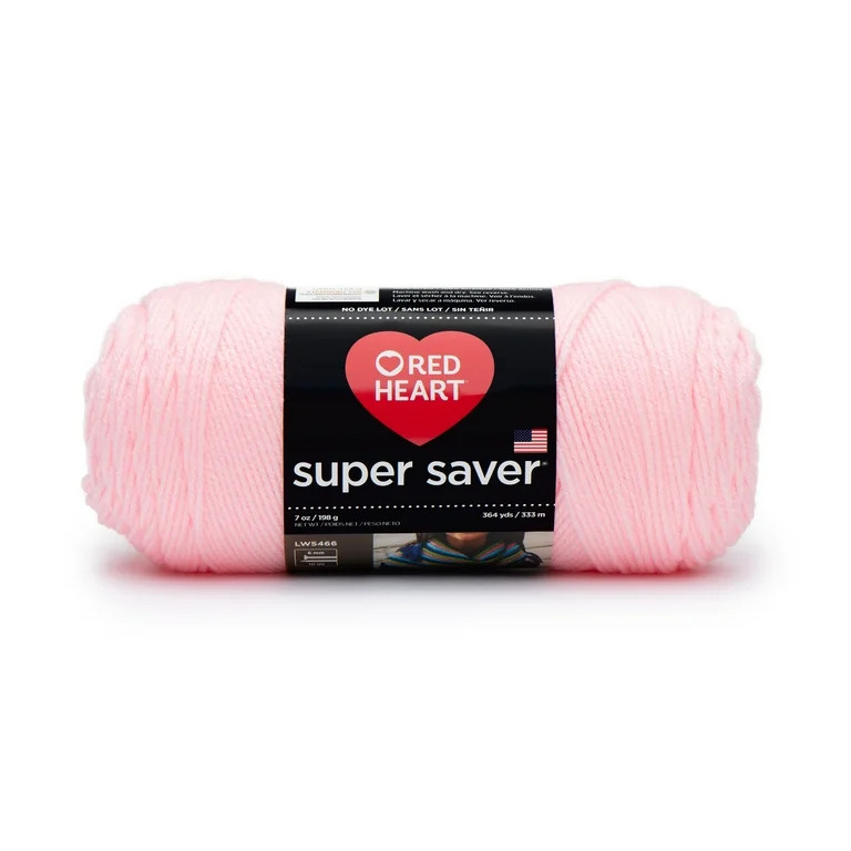 Red Heart® Super Saver® 4 Medium Acrylic Yarn, Baby Pink 7oz/198g, 364 Yards | Walmart (US)