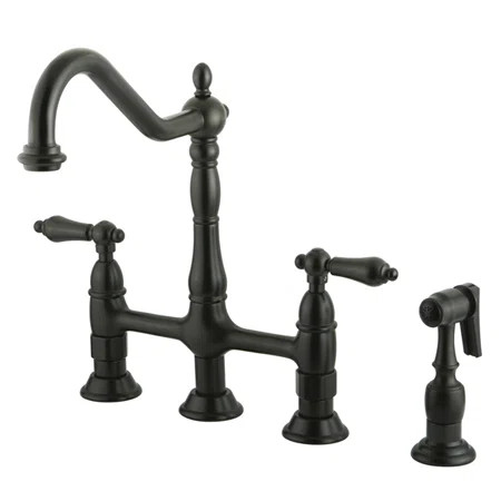 KS1277ALBS Heritage Bridge Faucet with Side Spray | Wayfair North America