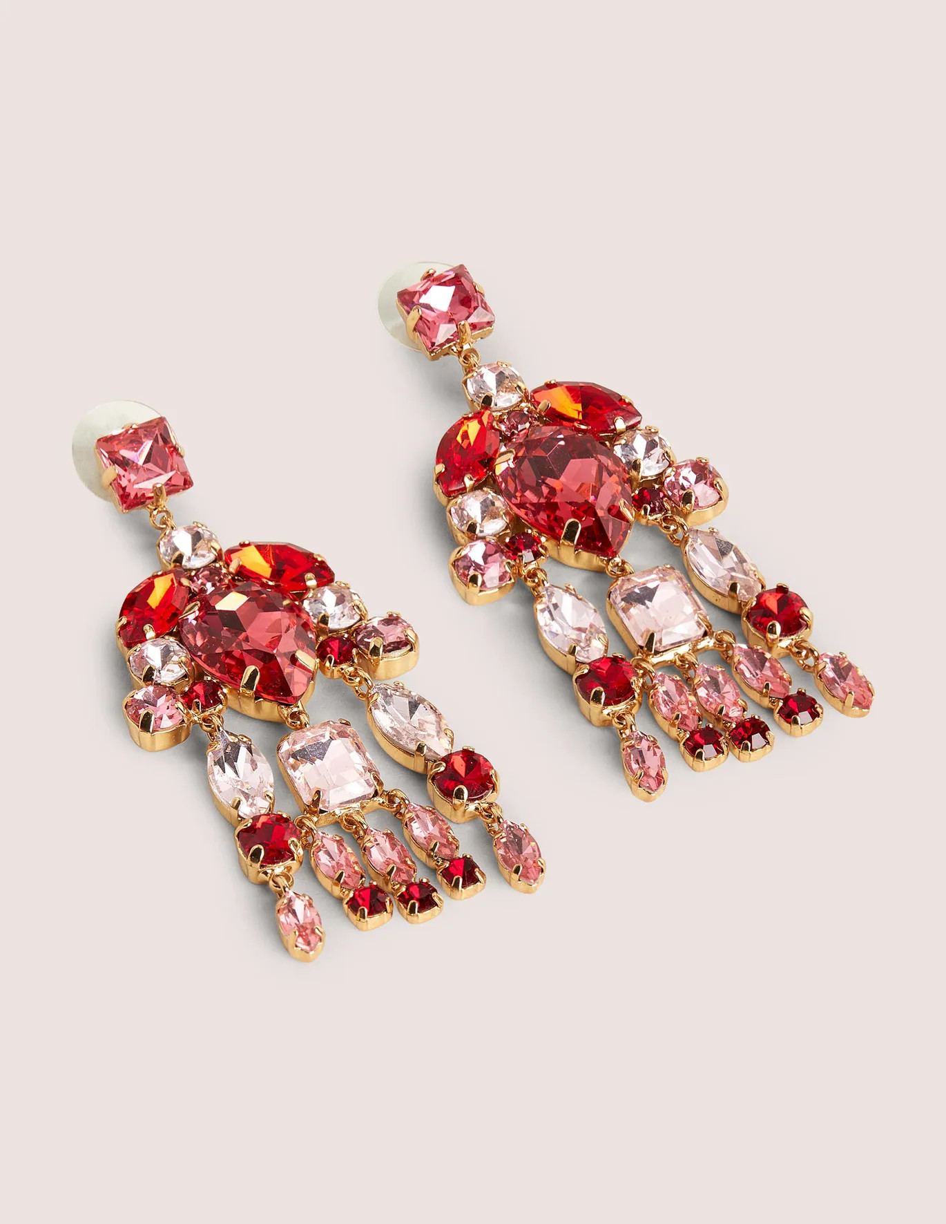 Elaborate Jewel Earrings - Pink/ Red | Boden (US)